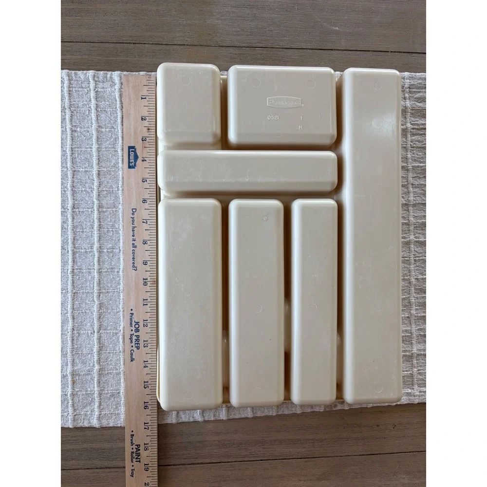 Rubbermaid Flatware Cutlery Utensil Organizer Tray Almond 0521 & 0522 Vintage